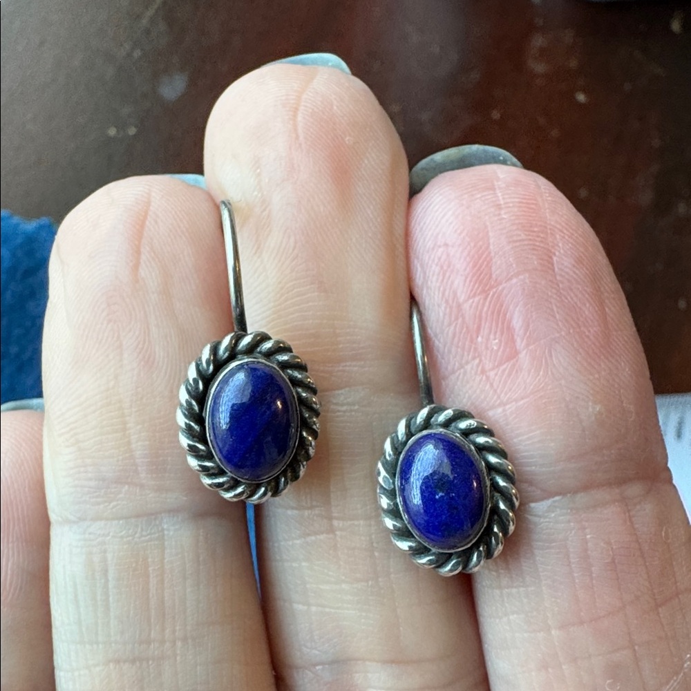 Sterling Silver and Lapis Lazuli Earrings